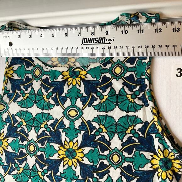 FOREVER 21 Women Midi Dress size M Sleeveless Stretchy Casual Green Yellow - Picture 2 of 8